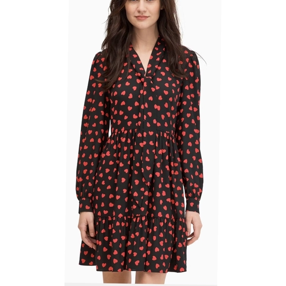 Kate Spade Heartbeat Tie Neck Shirtdress - Picture 1 of 9